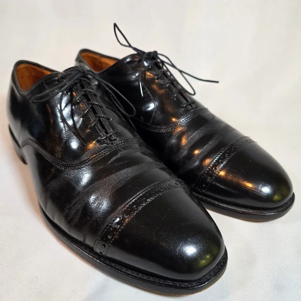 Allen‎ Edmonds Byron Black Leather Cap Toe Oxford Dress Shoes Mens 12 D